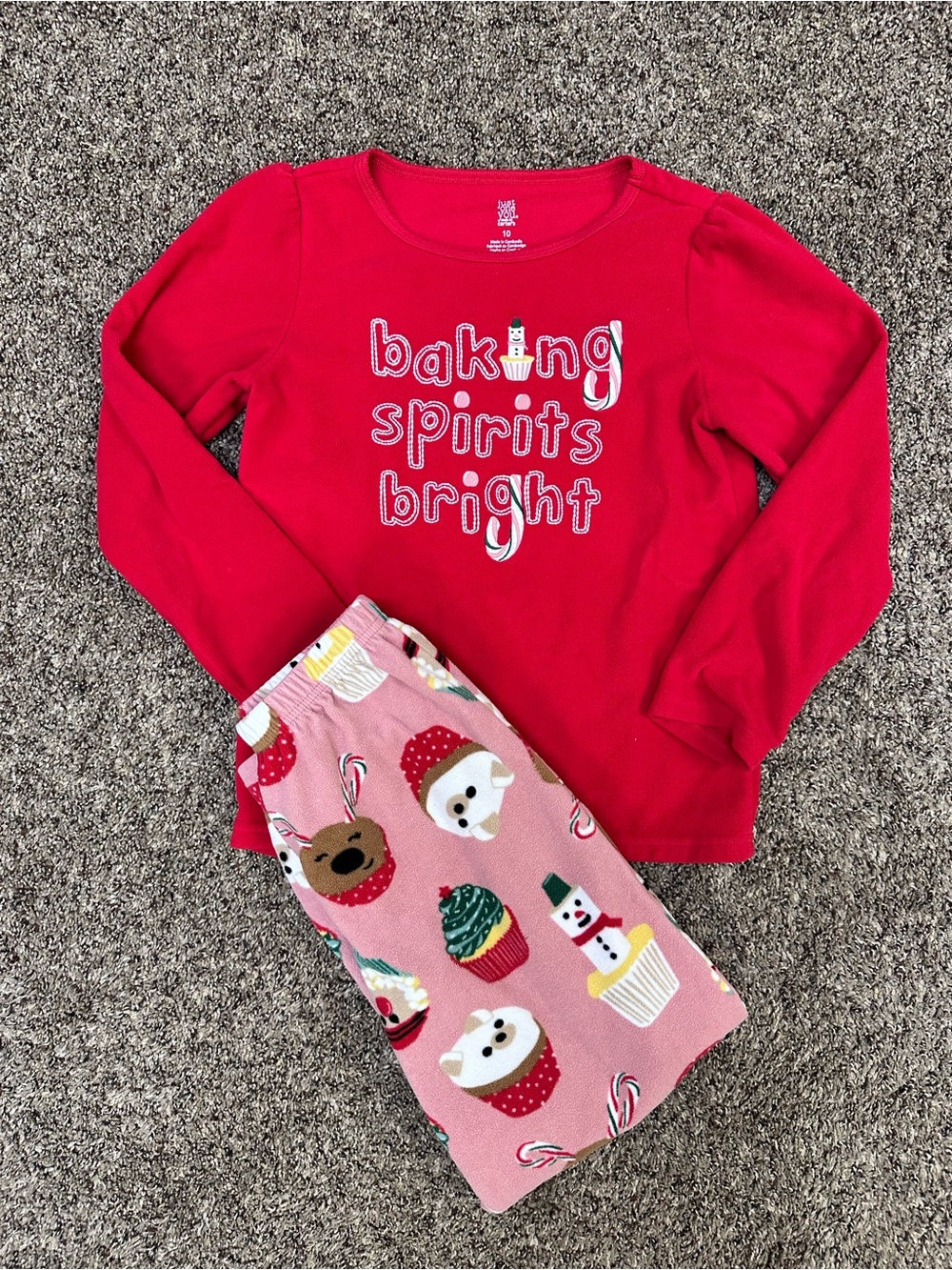 Girls Carter’s Fleece Pajamas (size 10)